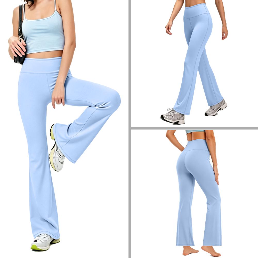 Buttery Soft Spandex/Nylon Flared Yoga Pants Women High Waist Tummy Control Bootcut Leggings Four-Way Stretch Breathable