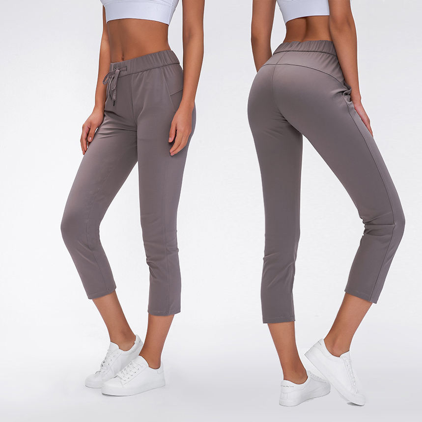 2023 New Lulu Workout Wear Casual Sports Yoga Pants with Pocket High Waist Lift Butt Breathable Stretch Slim Align Yoga Pants