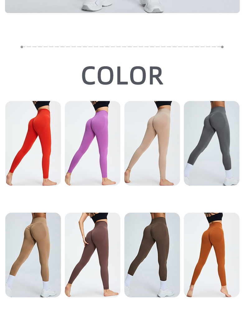 Seamless High-Waisted Yoga Pants with Contrast Binding Slim-Fit Workout Leggings for Running & Training