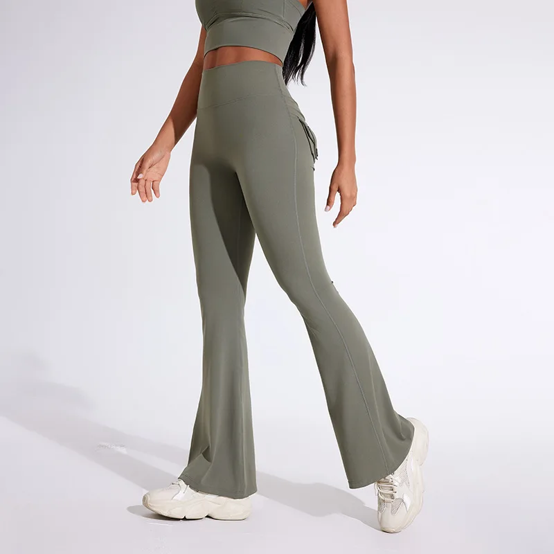 Women's Peach Bell Yoga Pants XS Size High Seamless Logo-Print Sports Tight Fitness Micro Yoga Clothes Workwear Hip-Lifting