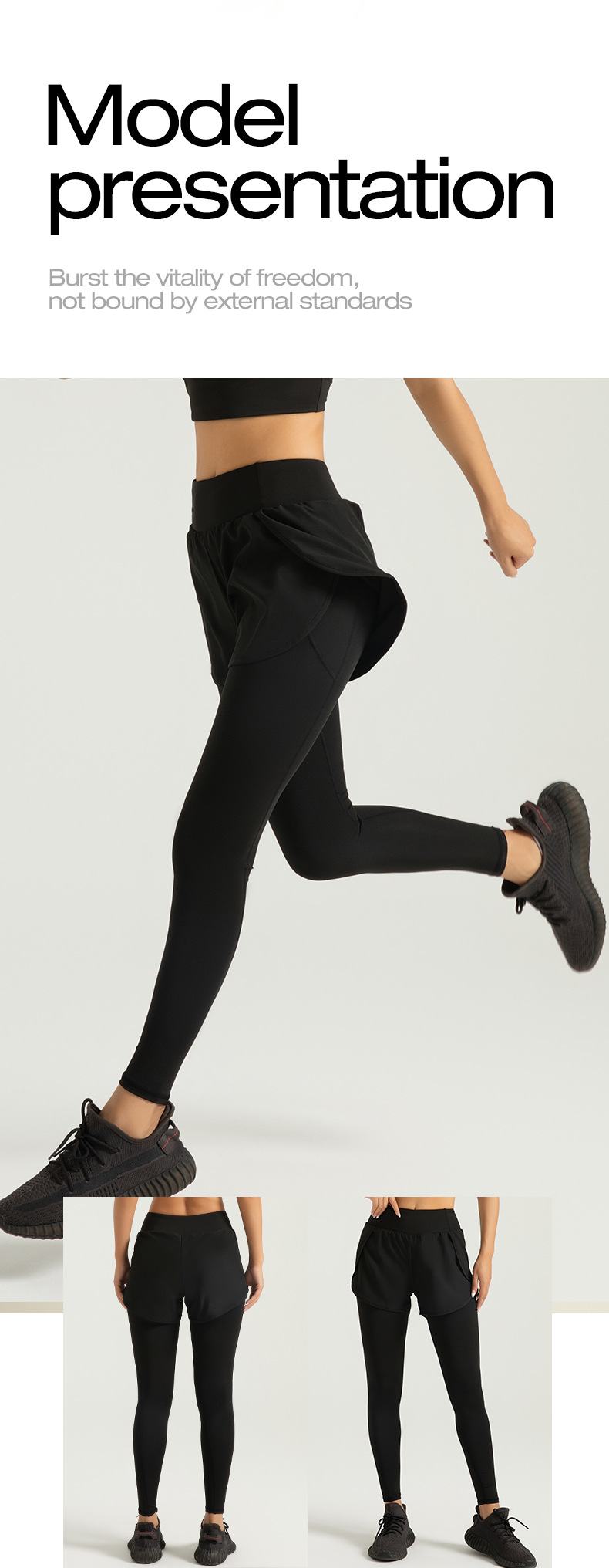 High-Waisted and Hip-Lifting Running Fitness Sports Tight Pants Two Pairs of Pocket Yoga Leggings