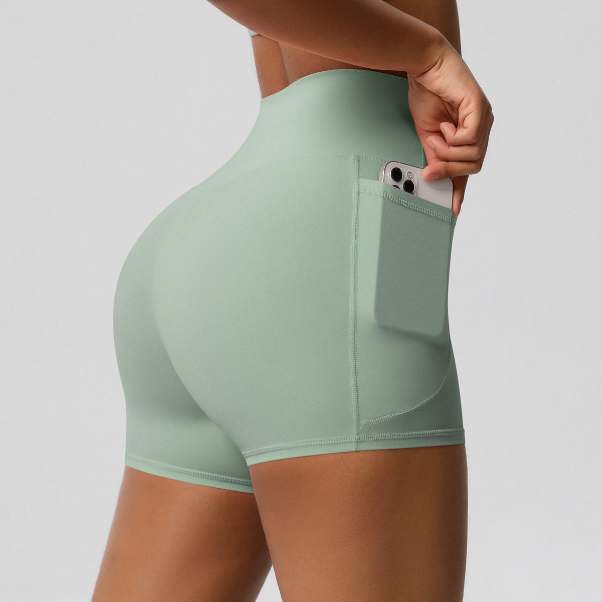RUIQUWIN Women's High Waisted Yoga Shorts Quick Drying Breathable Tight Pocket Pants Outdoor Cycling Sports Fitness Pants