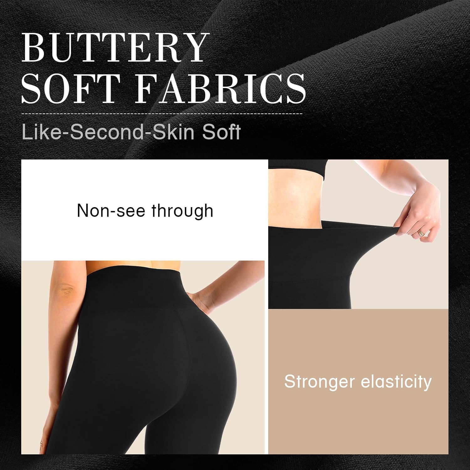 Leafigure High Waisted Breathable Solid Leggings for Women-Soft No See-Through Yoga Pants for Gym Workout Running 2 Piece Set