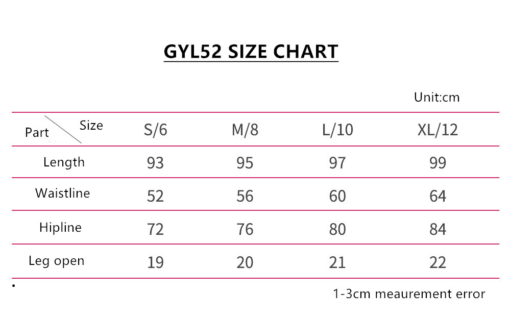 Leggings size guide
