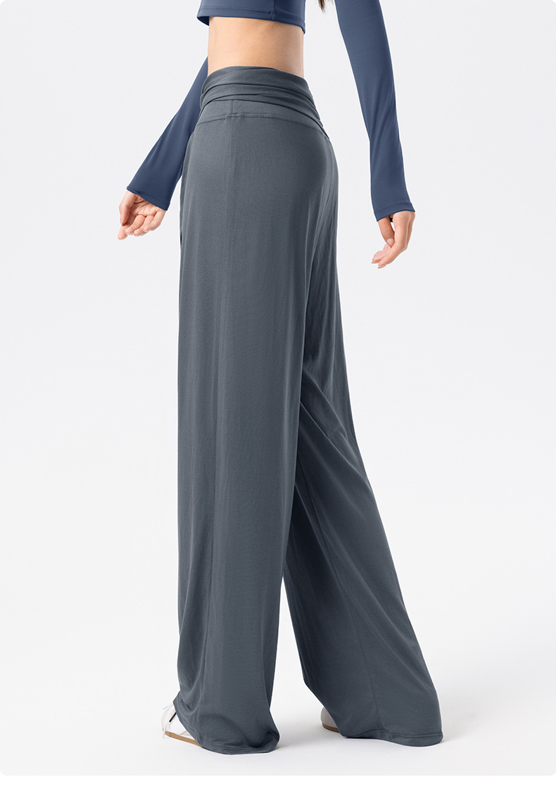 Custom Logo Women Low Waist Wide Leg Modal Yoga Pants Softstreme Flowy Lounge Trousers Breathable Relaxed Fit Dance Pilates Wear