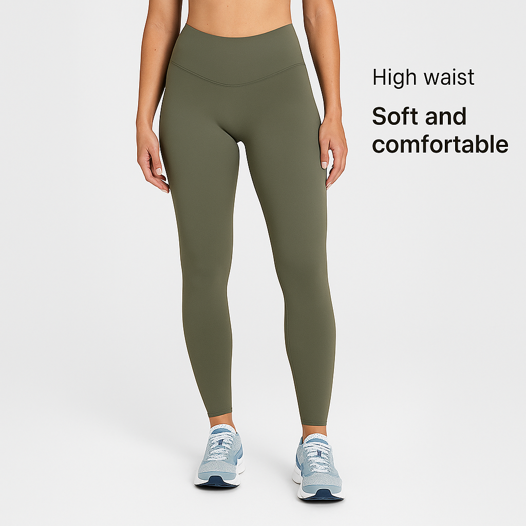 Custom Logo Squat Proof Tummy Control Nude Ankle Sports Pants High Waist Yoga Leggings for Women