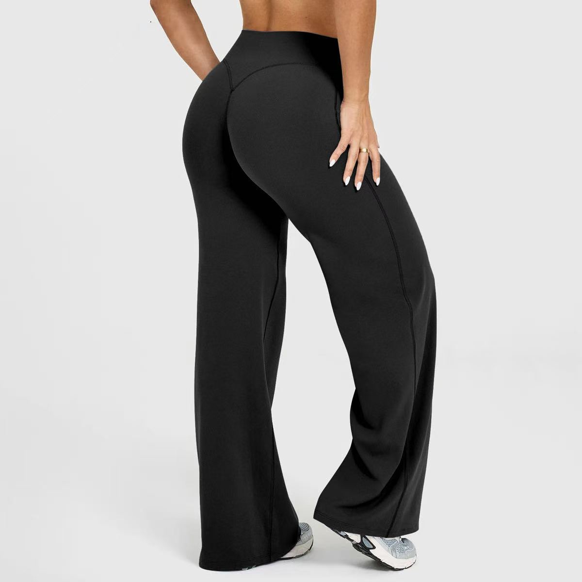 High Waist Bootcut Flare Yoga Pants, Butt Lifting Soft 4-Way Stretch Casual Wide Leg Workout Athletic Trousers