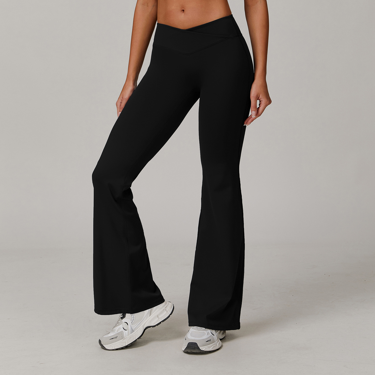 Women's Yoga Pants Bootcut Workout Leggings Flare Casual Lounge Pants With Pockets High Waist And Tummy Control Flare Leggings