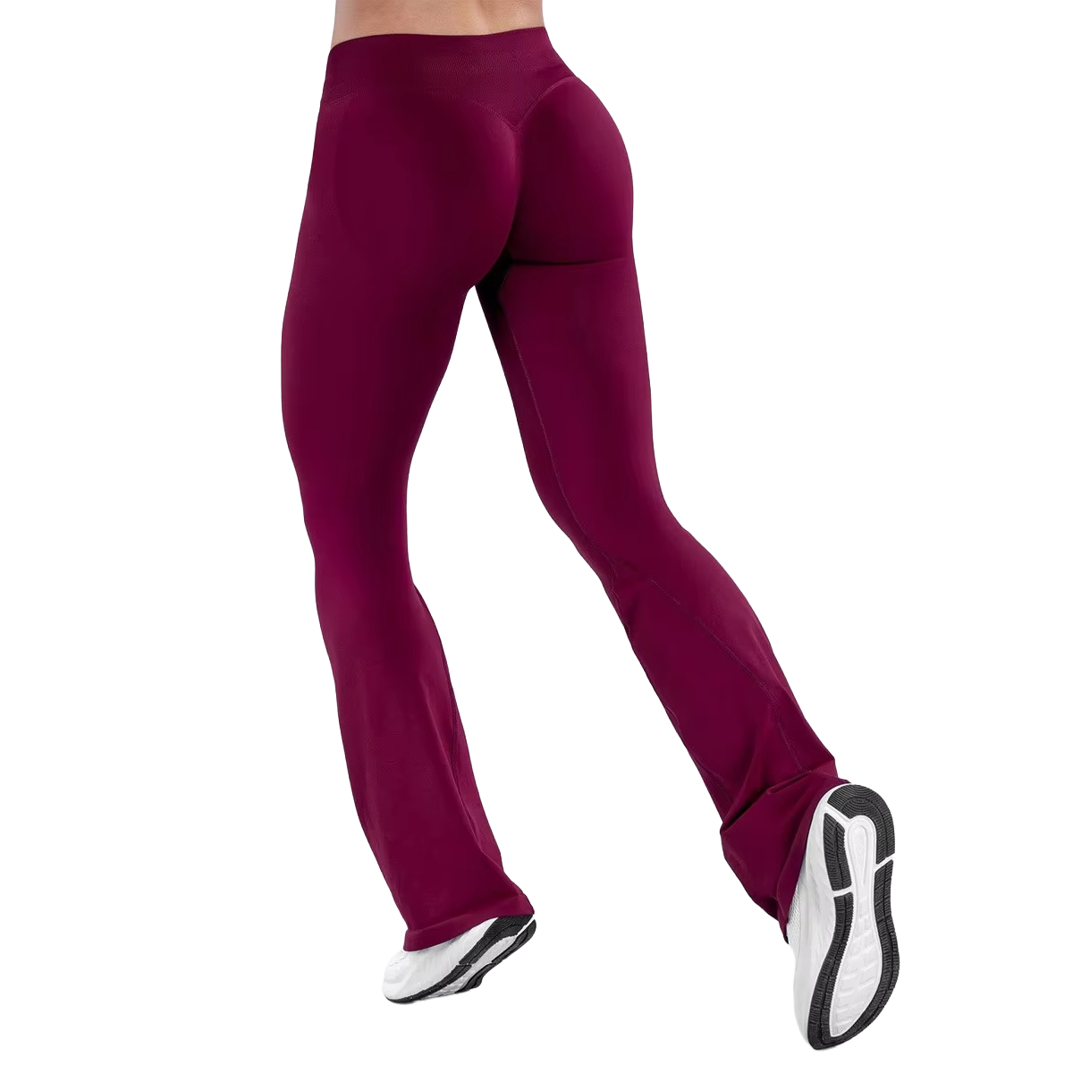 Women's Seamless Yoga Flare Pants Elastic Waist Spandex Polyester High Waist Wide-leg Bell-bottom Outdoor Running Sports Fitness