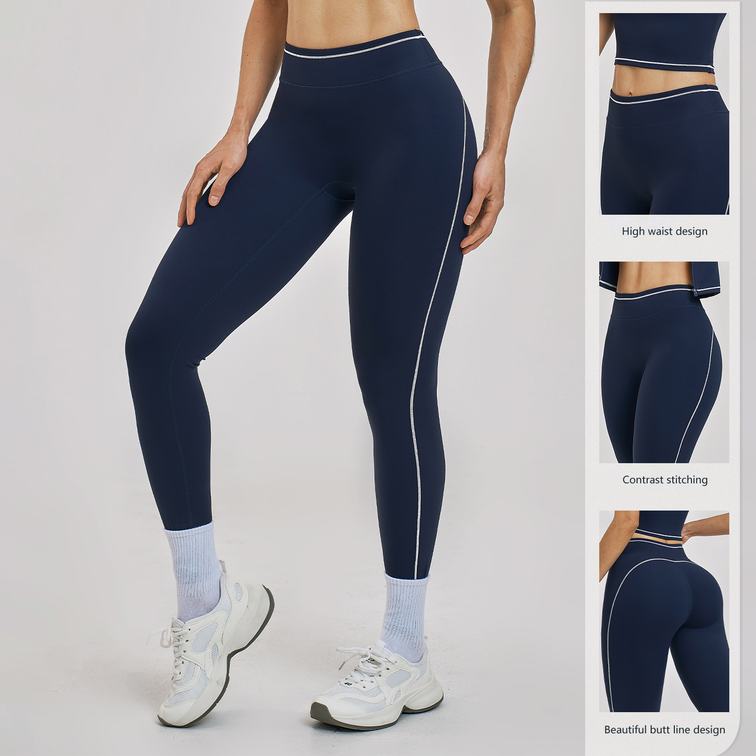 Wholesale Women Fitness Gym Tights Custom Logo Nylon Compression High Waist Women Yoga Pants Leggings Activewear