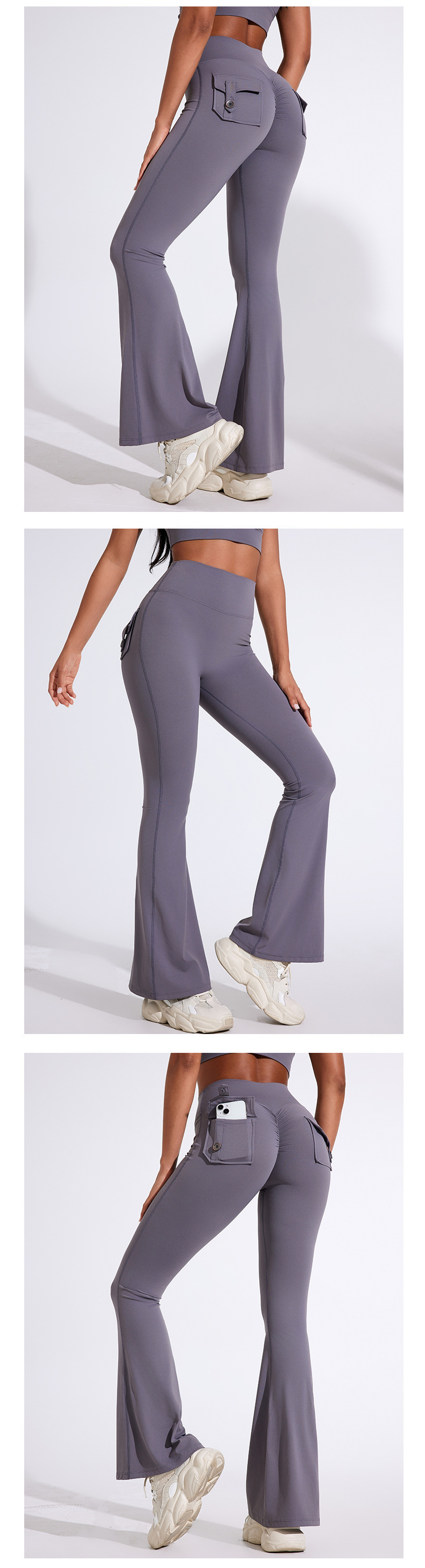 Women's Peach Bell Yoga Pants XS Size High Seamless Logo-Print Sports Tight Fitness Micro Yoga Clothes Workwear Hip-Lifting