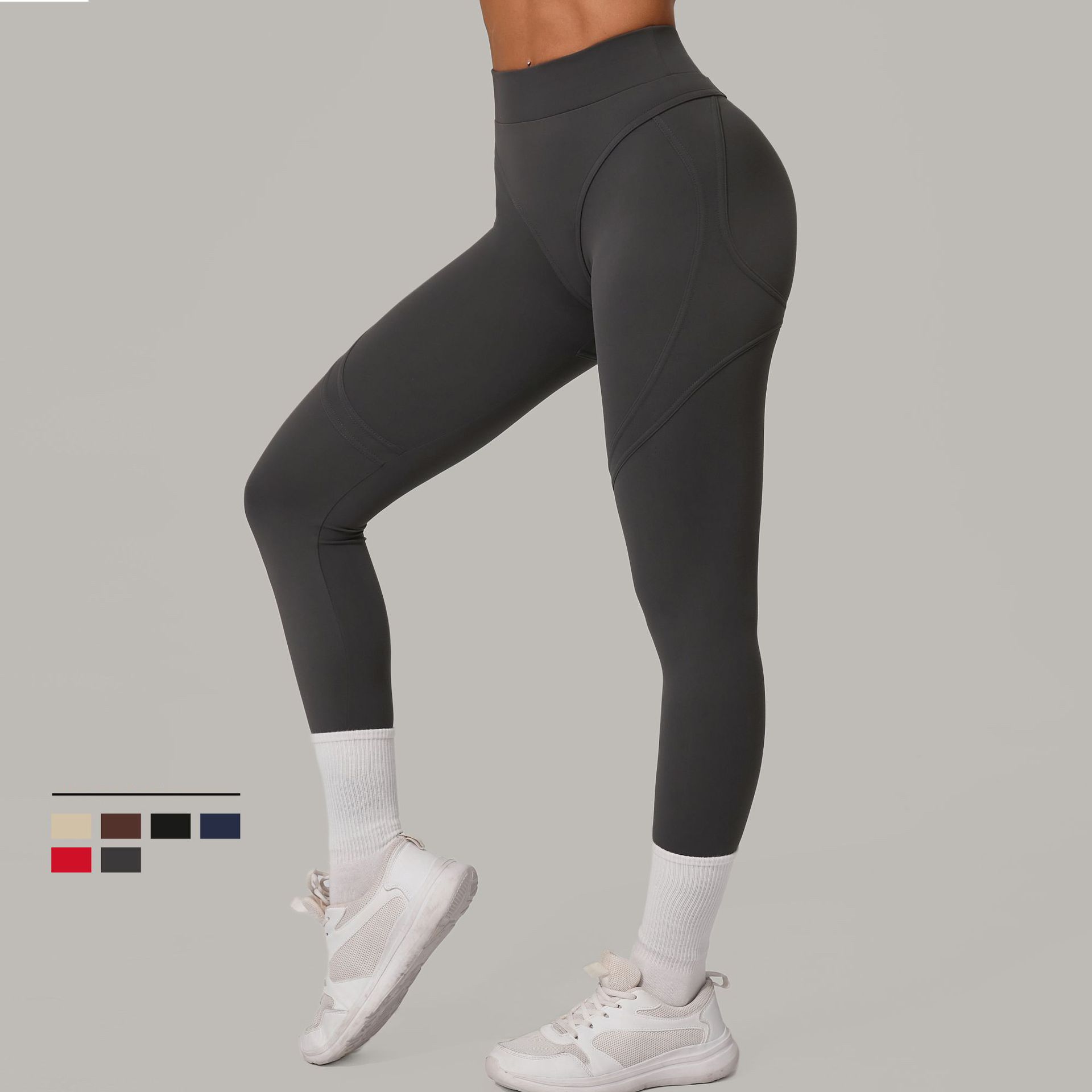 High Quality Women's High Waist Brushed Push up Yoga Pants Tummy Control Squat Proof Sports Tights Workout Leggings for Gym