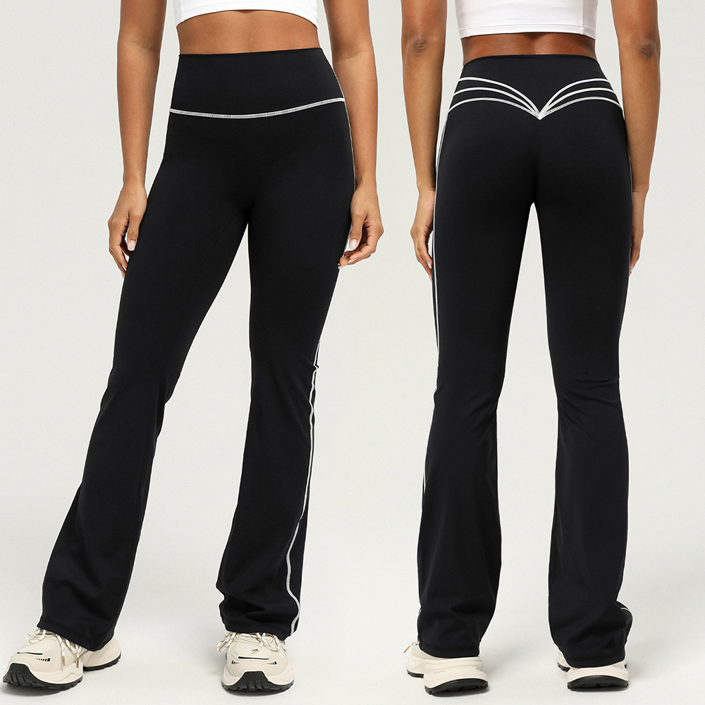High-Waisted Tummy Control Yoga Flare Pants - Slimming Workout &amp; Dance Fitness