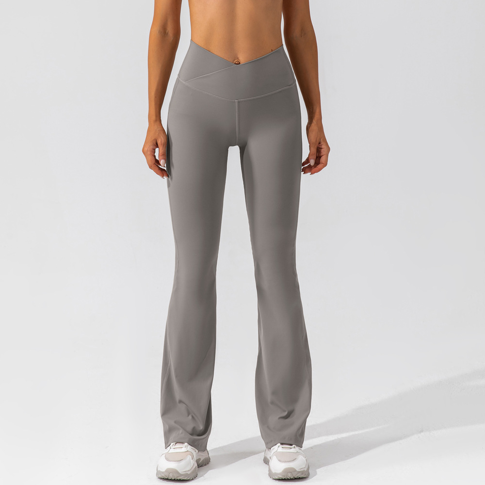 Women's High Waist Bootcut Gym Workout Pants Non-See through Bootleg Yoga Pants with Tummy Control Solid Spandex/Nylon