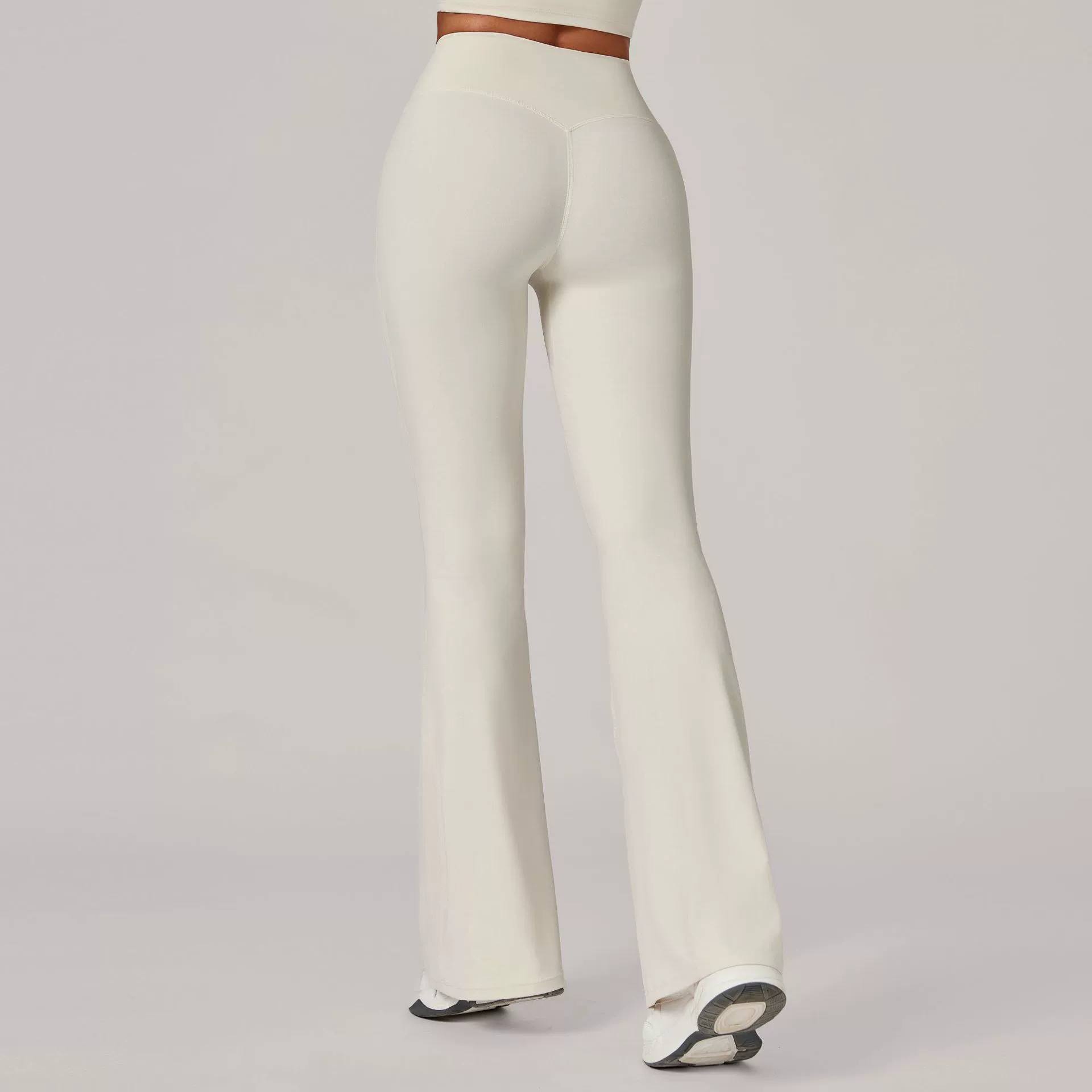 YanRuo Pleated Yoga Flared Pants, Hip-lifting Wide-leg Sports Long Pants, High-waisted Fitness Yoga Pants