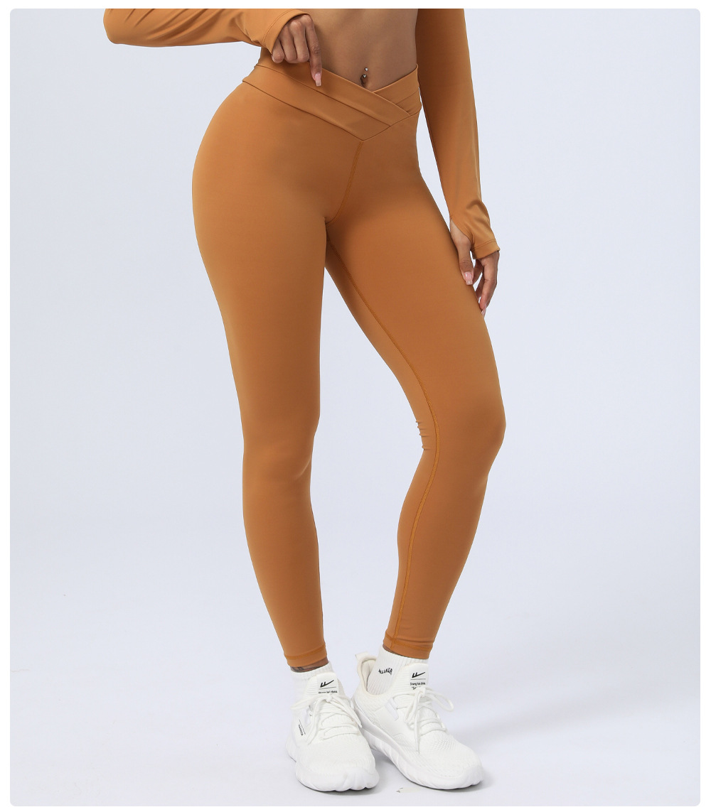 V cut cross waist leggings