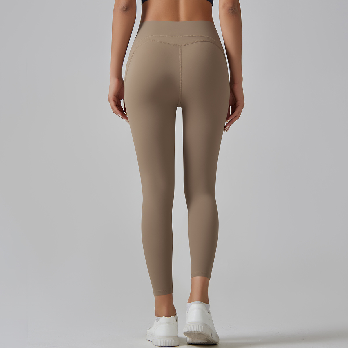 High Waist Solid Yoga Pants Women's Traceless Quick-drying Breathable Tight Pocket Running Scrub Fitness Hip-lifting Sports