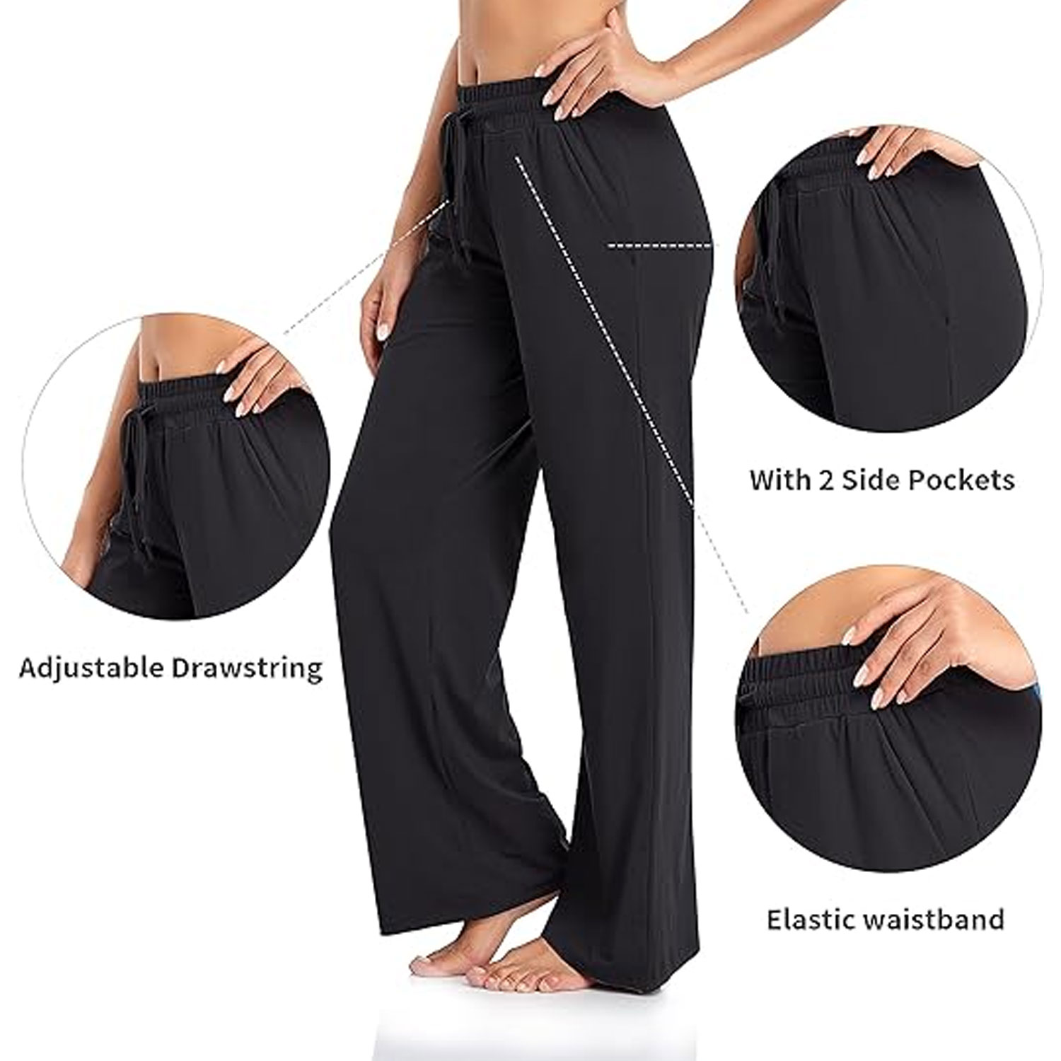 Women&rsquo;s Sweatpants and Yoga Pants with Pockets Wide Leg Drawstring Lounge Pants for Women Comfortable Pajamas