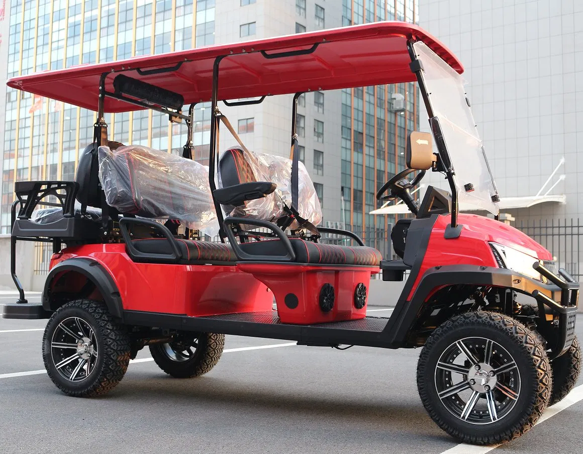 Lvzo Brand 4-Passenger Red Golf Cart (Off-Road) for Resorts
