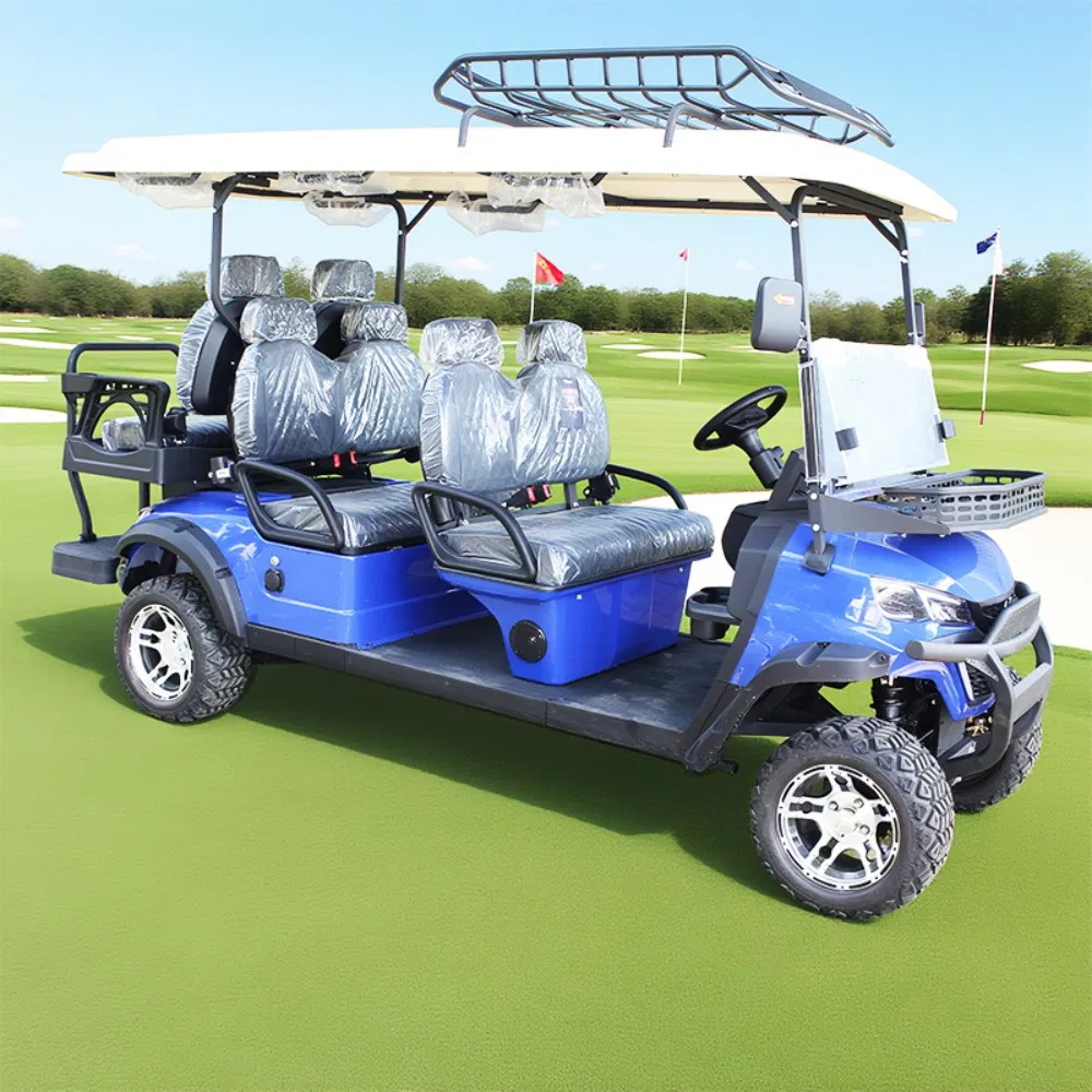 2025 New Design Black Golf Carts Electric Battery 6 Seater off Road Buggy Golf Car Gas Power Accept Customize