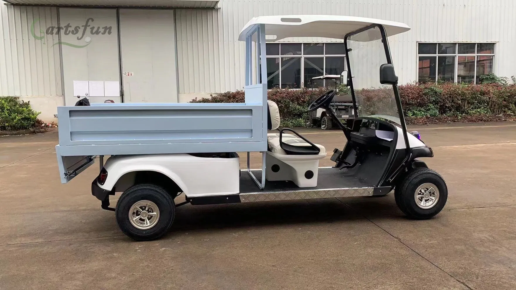 2 Seater Utility Carts Pickup Truck Automatic Hydraulic Rod Golf Cart with Cargo Box Bed