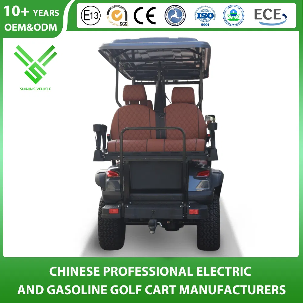 4+2 Seat/Seater 6 Passenger 5kw AC Motor 48V Hunting Offroad Lsv Mini Car Electric Golf Cart Wholesale with CE/DOT Certificated