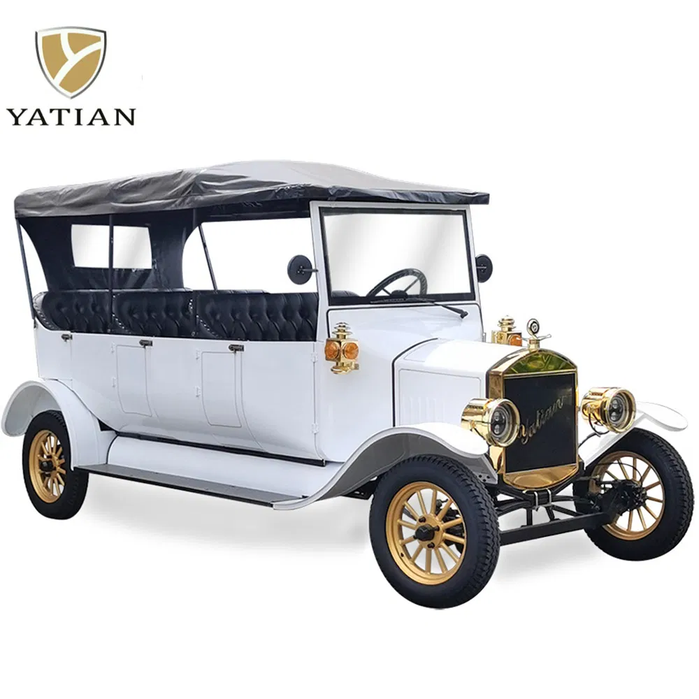 Classic Vintage Electric Golf Cart 8-Seater Retro Vehicle for Wedding &amp; Resort Transport