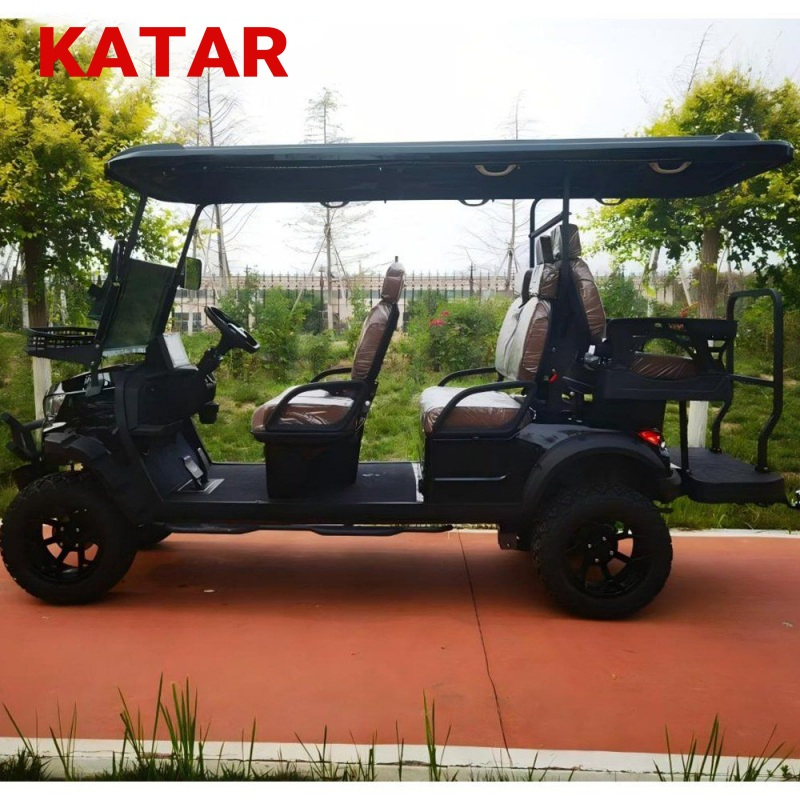 Premium Heavy-Duty Four Seat Electric Red Durable Design Long Range Shock Absorption Courses off-Road Adventures Comfortable Seating Golf Cart