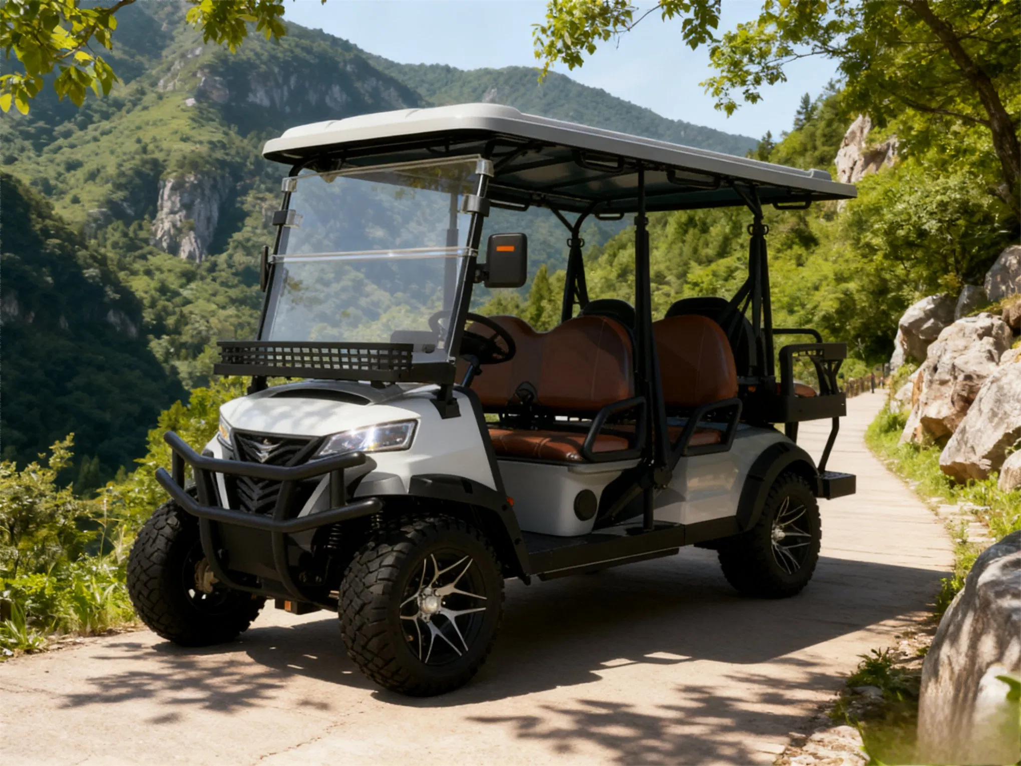 6-Seater Electric Golf Cart with Smart Control Panel &amp; USB Charging Ports