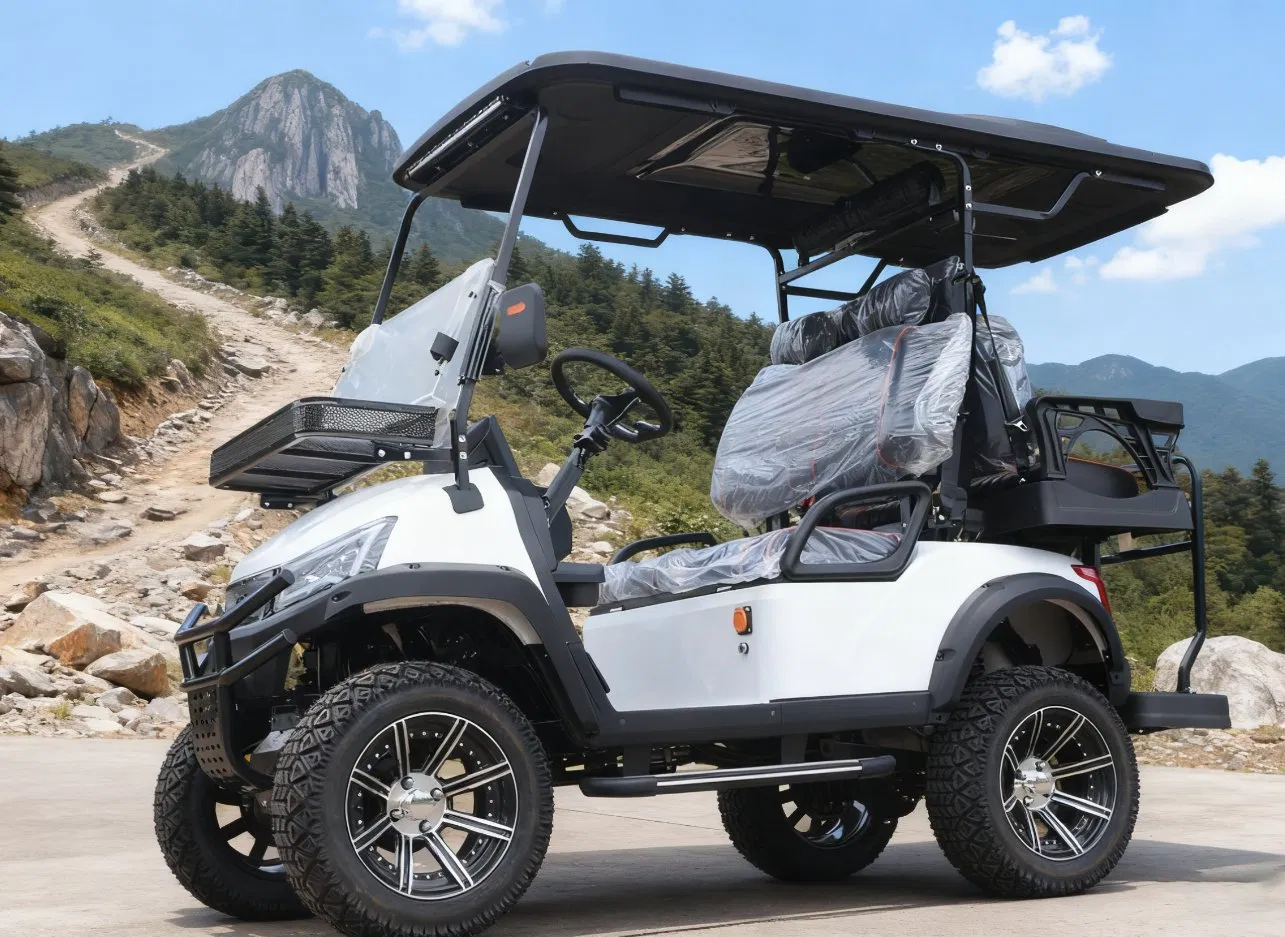 White 4-Seater Golf Cart (Same Model as Black Version) for Golf Courses