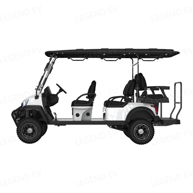 Personalized 6 Person 5kw White Electric Golf Buggy 4+2 Seater Cheap Price Custom Lithium Battery Golf Cart