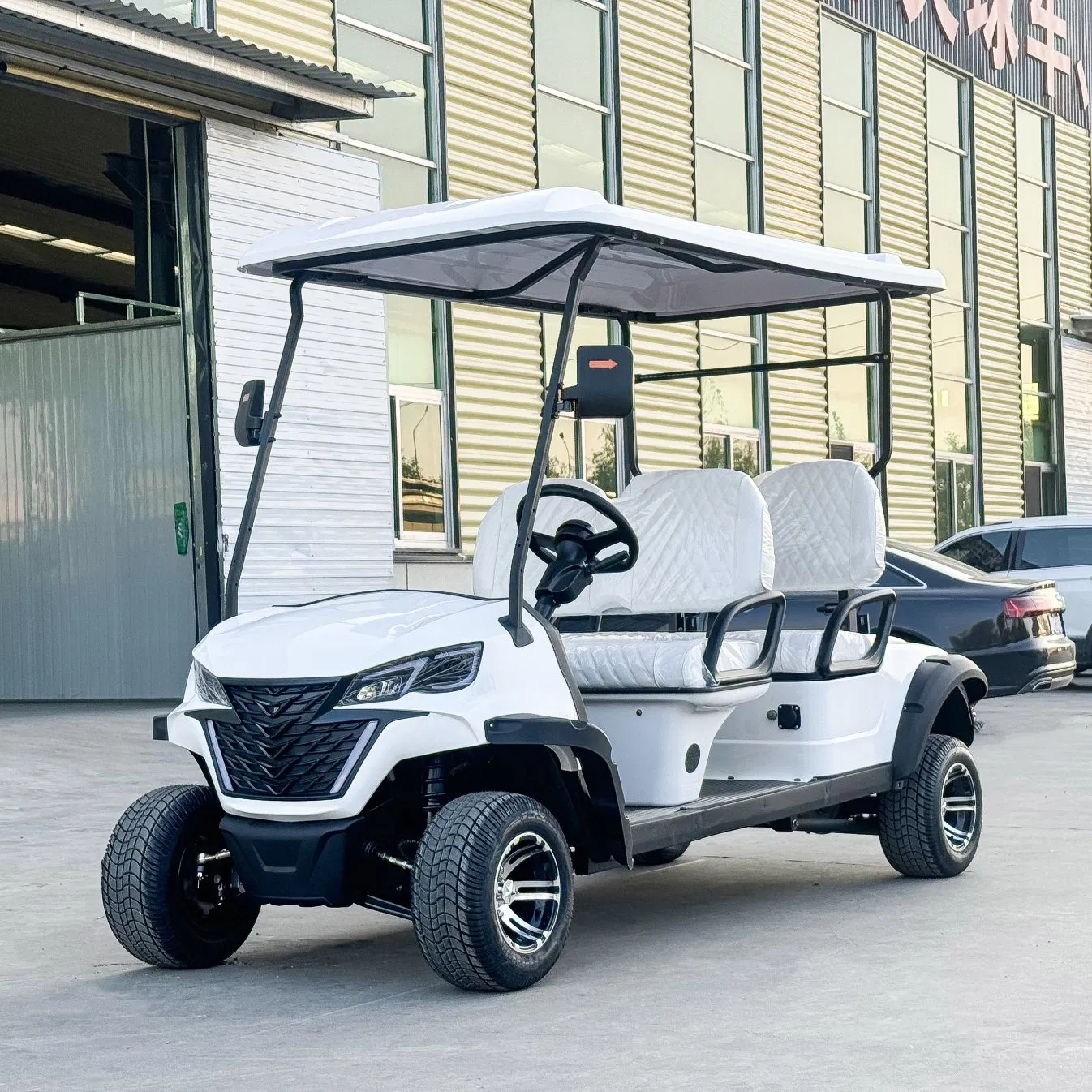 China Best Professional Custom Club 4 Person Car 60V Golf Carts Electric Powered Black 2+2 Seats for Sale