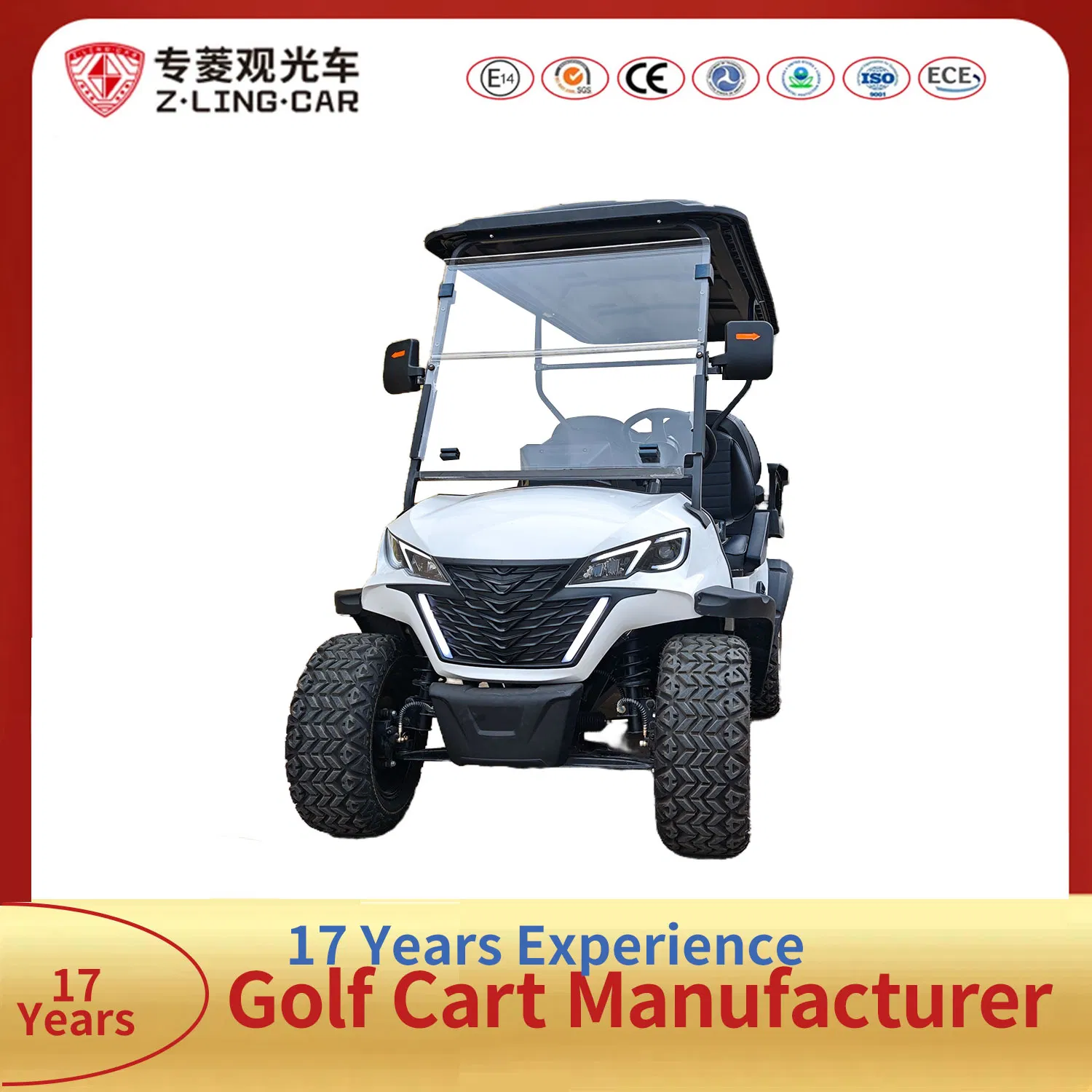 Zlingcar CE Approved 4-Seater Electric Golf Cart with Foldable Storage Basket for Community Commutes for Sale