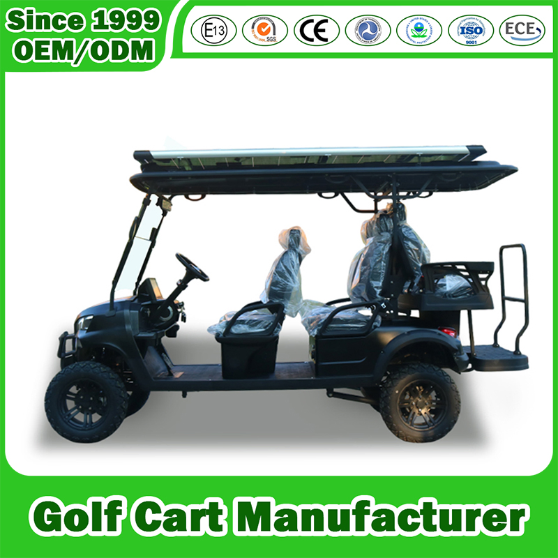 Electric Sightseeing Hungting off Road Club Car 2/4/6/8 Seater Seat 48V/72V Golf Cart Manufacturer with Folded Seat/Lithium/Lead Acid Battery/Solar Panel CE DOT
