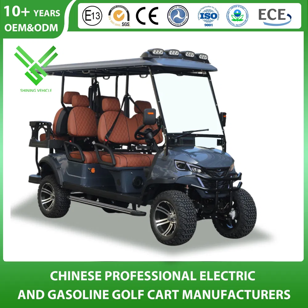 4+2 Seat/Seater 6 Passenger 5kw AC Motor 48V Hunting Offroad Lsv Mini Car Electric Golf Cart Wholesale with CE/DOT Certificated