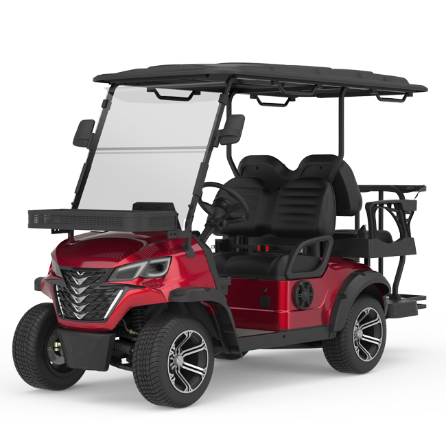 Luxury Folding Motorized 48V Lithium Golf Cart Lift Electric Club Car with IP66 Full Range Hi Fi Speaker