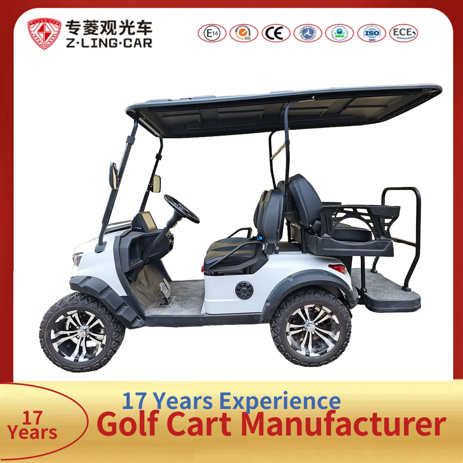 Zlingcar CE Approved 4-Seater Electric Golf Cart with Foldable Storage Basket for Community Commutes for Sale