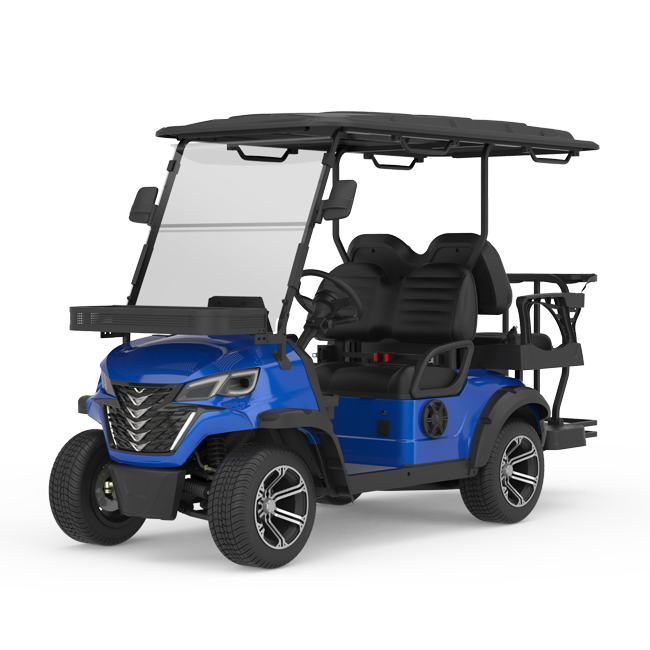 Luxury Folding Motorized 48V Lithium Golf Cart Lift Electric Club Car with IP66 Full Range Hi Fi Speaker