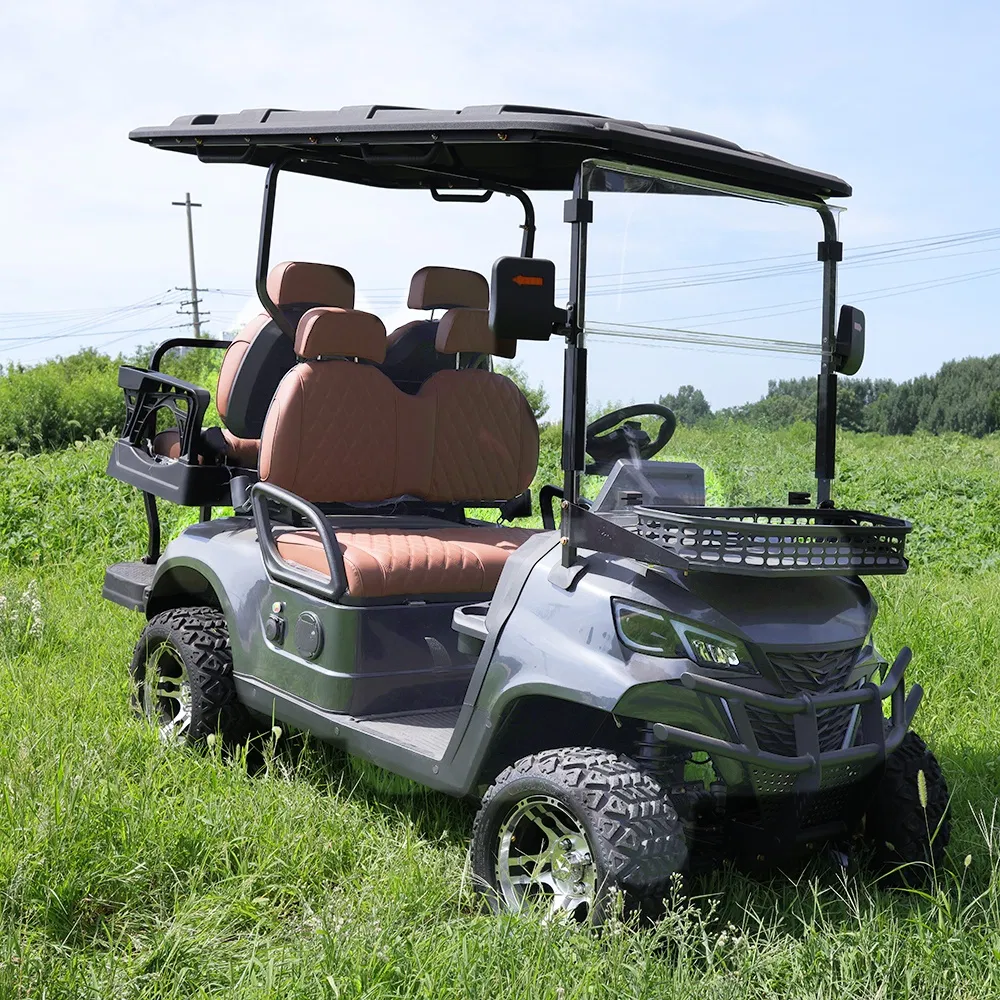 Electric Lifted Customized 6 Seater off-Road Hunting Heavy-Duty All-Terrain 72V Lithium Battery Long Range Reinforced Chassis Black Durable Golf Cart