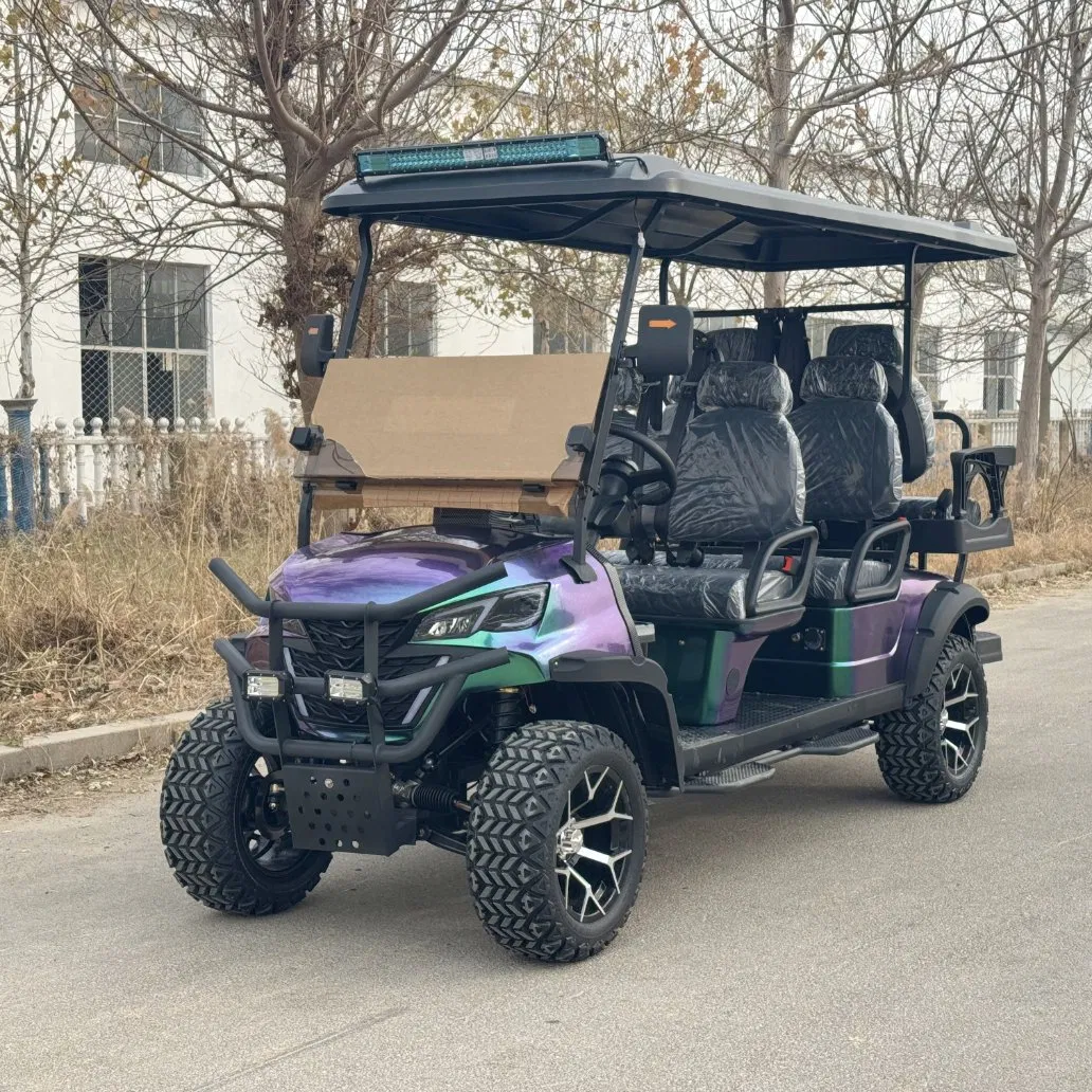 China Best Professional Custom Club 4 Person Car 60V Golf Carts Electric Powered Black 2+2 Seats for Sale
