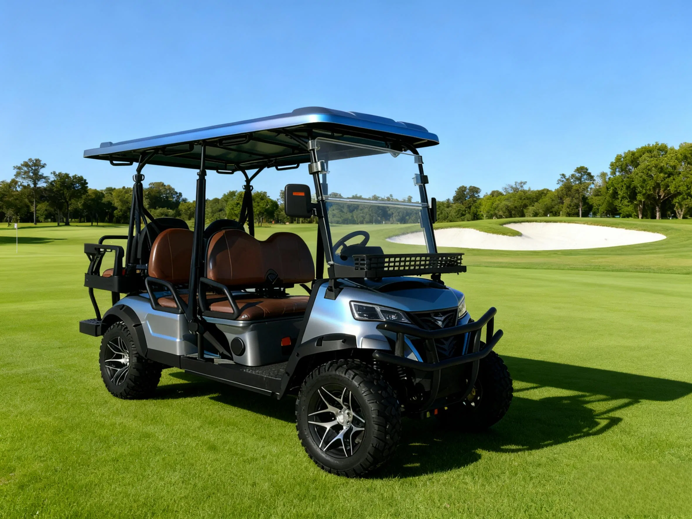 6-Seater Electric Golf Cart with Smart Control Panel &amp; USB Charging Ports