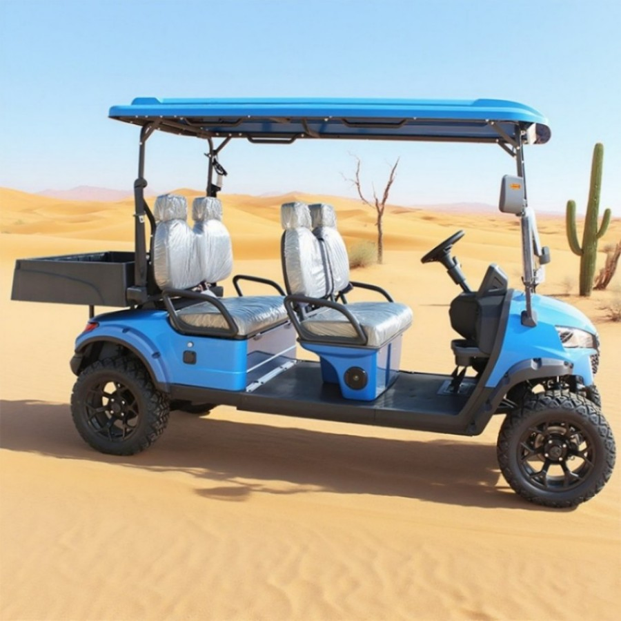 Mini 60V Battery Electric Golf Cart with 4 Seats New Condition Motor Power Body and Roof in Gasoline Fuel Type