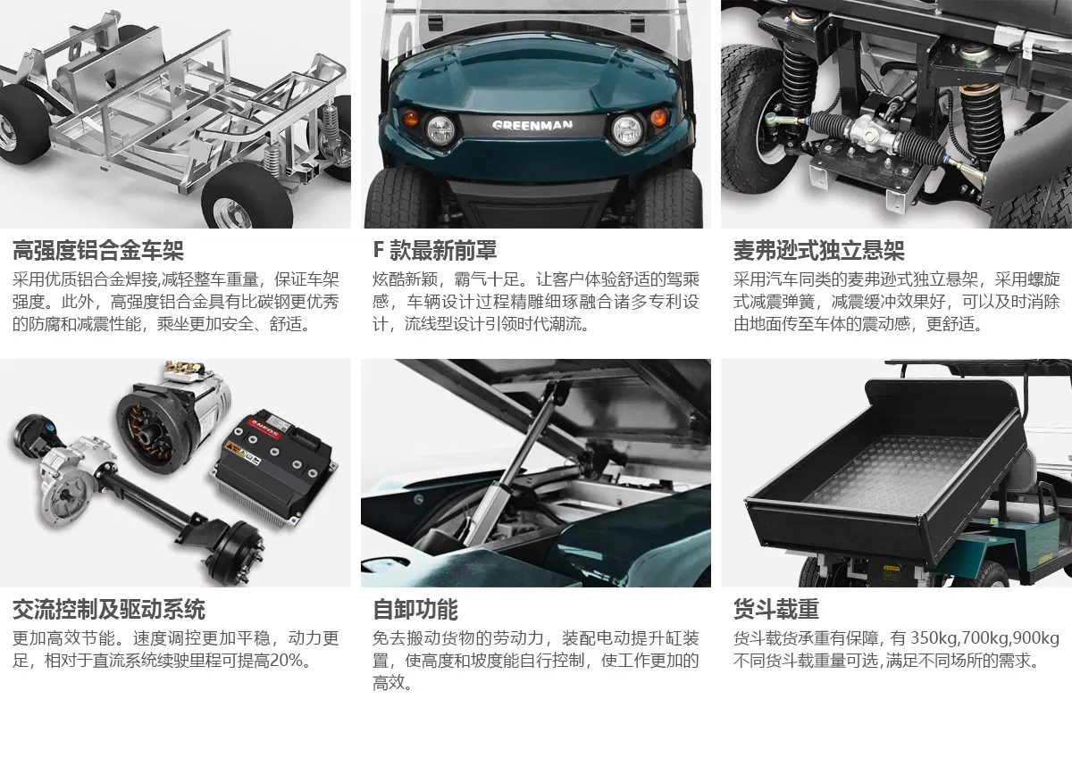 Utility Golf Car, 2 Seats Electric Golf Cart, Aluminum Alloy Cargo Box