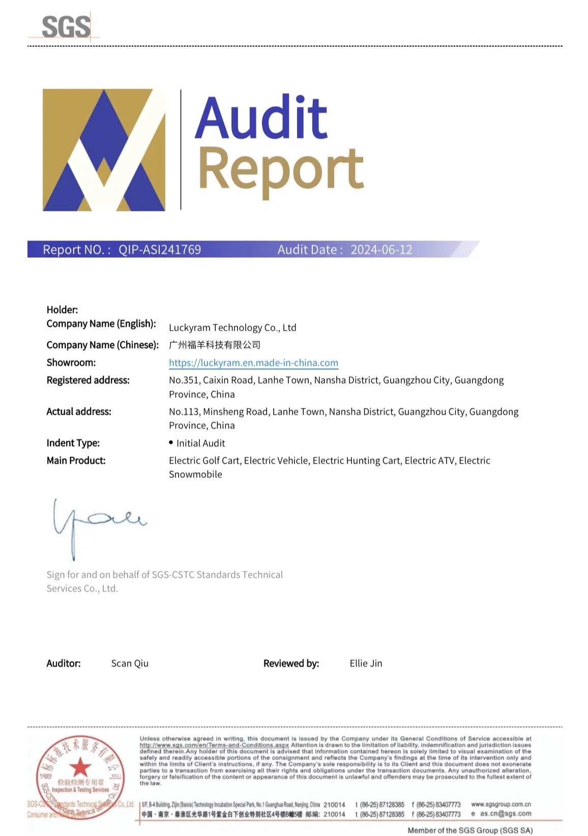 Luxury Electric Golf Cart 4+2 Seats Double a Arm Suspension Golf Cart