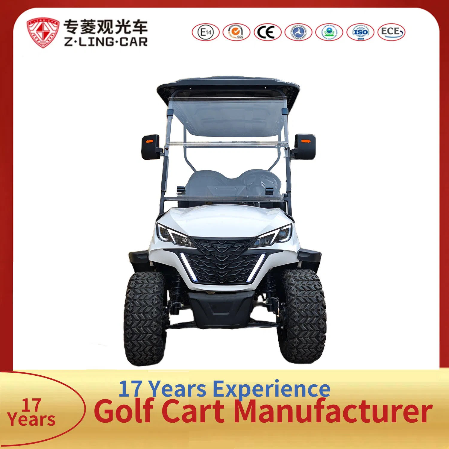 Zlingcar CE Approved 4-Seater Electric Golf Cart with Foldable Storage Basket for Community Commutes for Sale