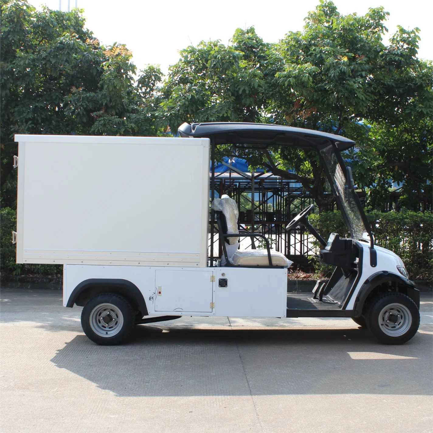 Electric Utility Cart with Fixed Cargo Box 2-Seater Golf Cart with Freight Cargo Electric Work Vehicle