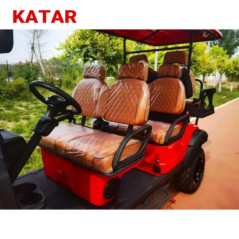 Electric Lifted Customized 6 Seater off-Road Hunting Heavy-Duty All-Terrain 72V Lithium Battery Long Range Reinforced Chassis Black Durable Golf Cart