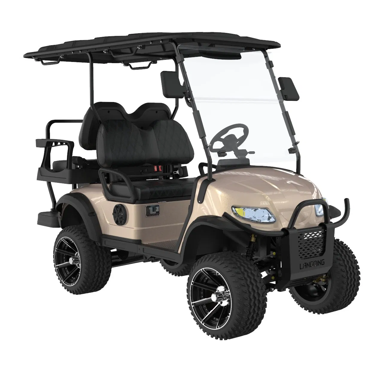 Custom 4 Seater Solar Power Lithium Batteries Folding Golf Carts Electric Golf Cart