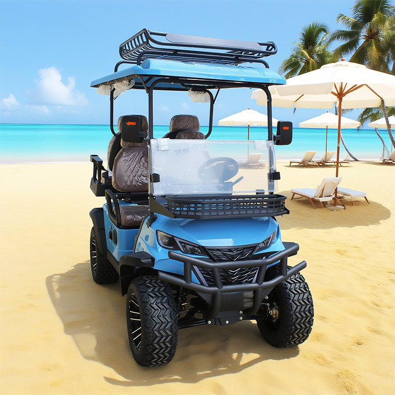 4 Seater Folding Battery Electric Golf Cart Rough Terrain 2+2 Seats off Road Golf Cart