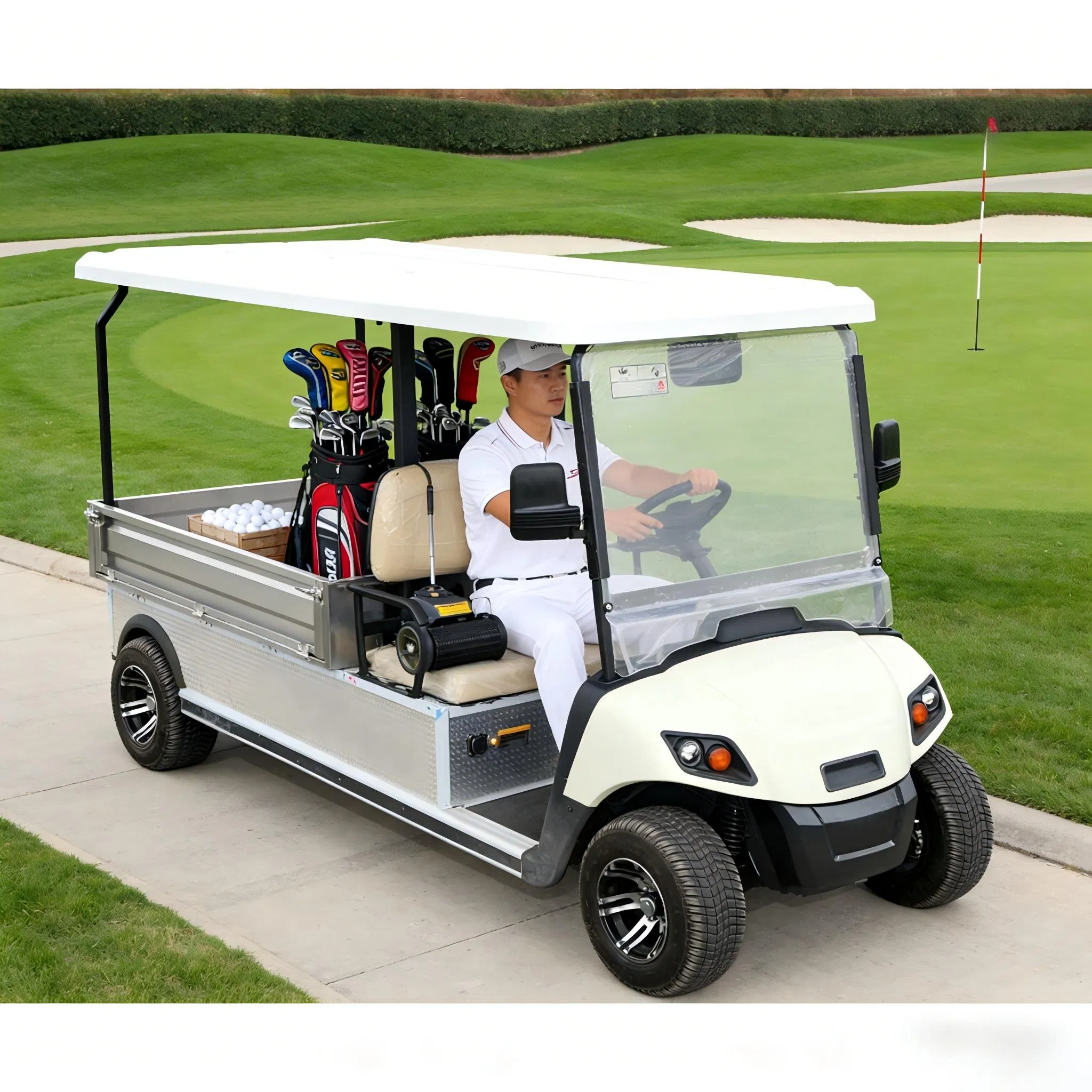 Electric Golf Cart Flatbed Truck with 304 Stainless Steel Cargo Box
